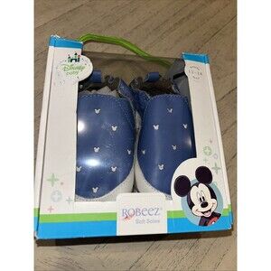 Robeez Disney Dye Cut Mickey Crib Shoe (12-18 MOS) Leather Upper/Outsole NIB!!!